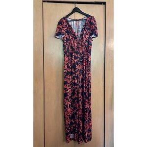 Anthropologie Maxi Jumpsuit- Red and Black